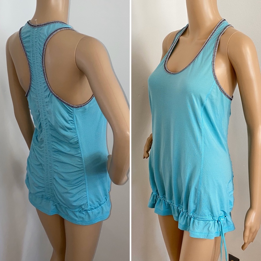 LULULEMON Turquoise Ruched Racerback Top - Picture 6 of 8